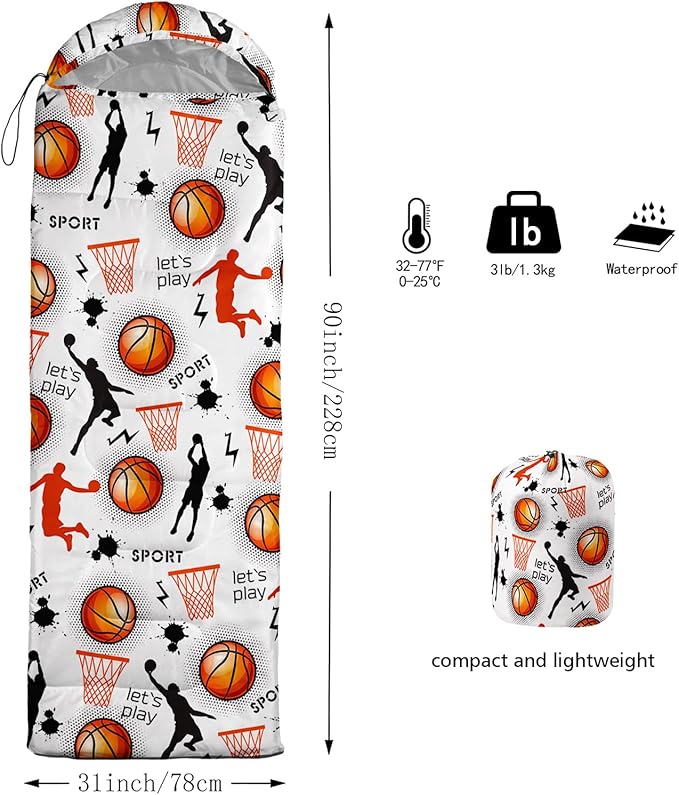 HOSIMA Kids Cute Dog Sleeping BagDifferent Pet Dogs Pattern Cold Weather Gear for CampingAnimal Themed with Christmas Tree Print Waterproof Sleeping Bags for Outdoors Hiking.