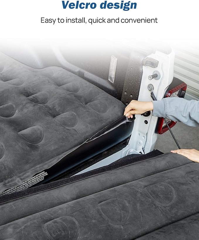 JOYTUTUS 5-5.2Ft Truck Bed Air Mattress with Removable Tailgate Extension Thickened Inflatable 5ft Compact Short Truck Beds Compatible with Tacoma&ampRanger&ampGladiator&ampColorado&ampCanyonBl