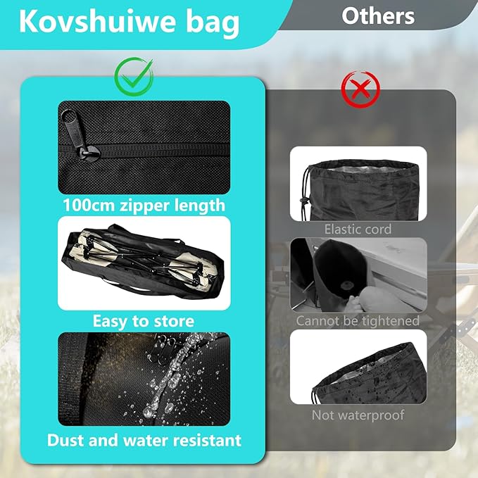 Kovshuiwe 2 Pack Replacement Bag 39.4 Inch for Camping Chair Large Folding Chair Carry Bag Nylon Storage Tent Bag with Handle Strap for Travel Outdoor Camping Sports-39.4x10x10inch（Only Bag）