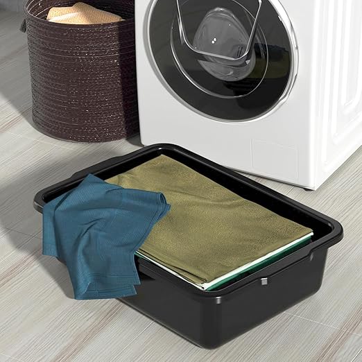 Sadstory 24 L Commercial Bus Tubs Plastic Bus Tub Box Large Black 6 Packs
