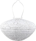 Allsop Soji Stella Crown Chantilly Lace Solar Lantern 13 LED Outdoor Light Handmade with Weather-Resistant UV Treated Fabric Stainless Steel Hardware Auto Sensor on/Off for Patio Deck Garden