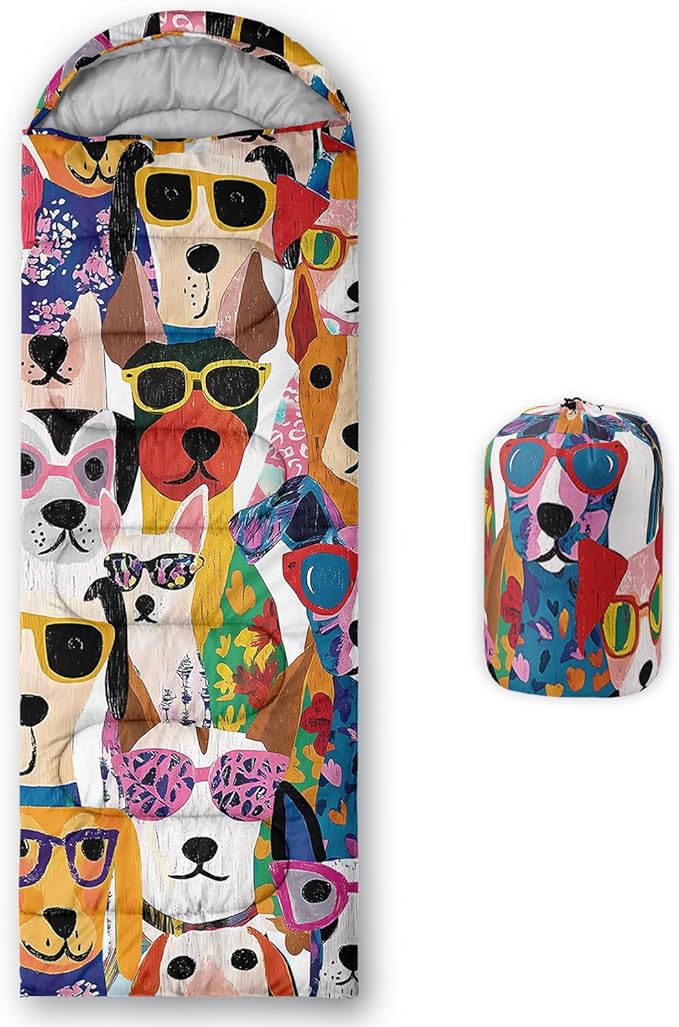 AILONEN Cartoon Camping Sleeping Bag for Boys Girls AdultsLightweight &amp Waterproof3 Season Warm &amp Cold WeatherPortablePrinted Sleeping BagTravelingCampingHiking