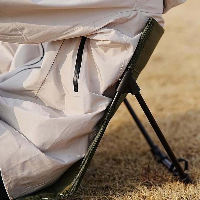 Outdoor Camping BackrestLightweight Foldable ChairPark Leisure backrestBeach Portable Single Lazy ChairAluminum Lazy Comfortable Backrest (Olive Green)