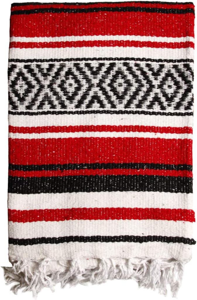 $averPak BodyForge Authentic Mexican Falsa Yoga Blanket (Red/Black/White)