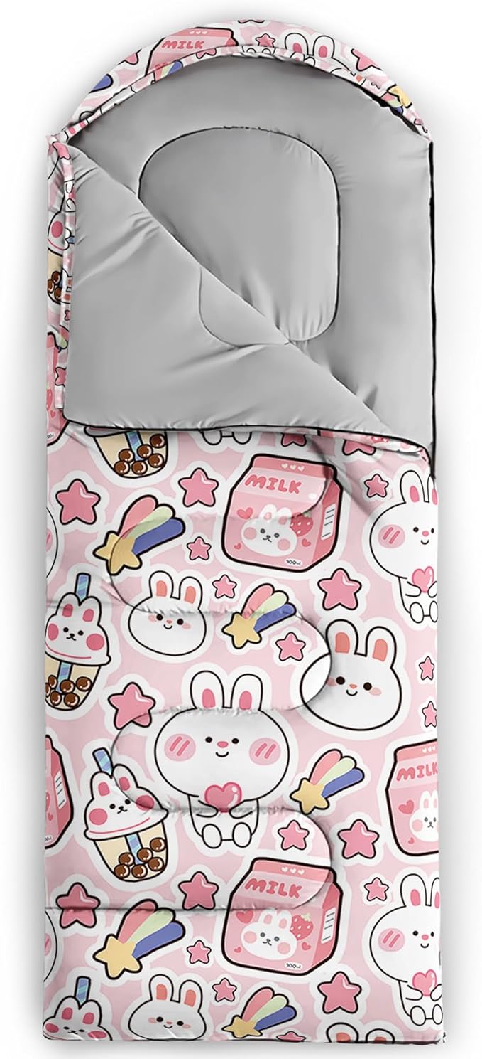 QOOMO Camping Sleeping Bags3 Season Warm &amp Cool WeatherLightweightWaterproof Sleeping Bags for Adults &amp KidsTravelingand OutdoorsCamping Gear Equipment