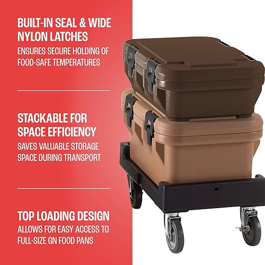Cambro Insulated Food Pan Carrier - 4 Inch Deep Hotbox and Food Warmer for Catering &amp Transport - Top Load S-Series (Brown)