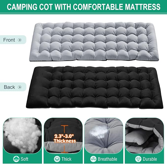 NAIZEA Folding Camping CotsAdjustable 4-Gear Sleeping Cots for AdultsFoldable Cot Bed Folding Chaise Lounge ChairPortable Reclining Chair for Beach Lawn Camping PoolSunbathing Chairs