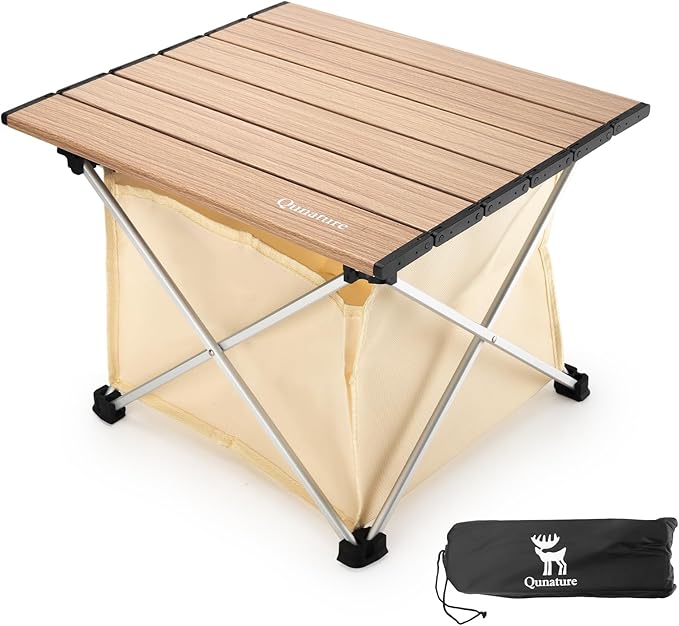 Portable Camping Table Folding Beach Table Ultralight Aluminum Camp Table with Storage Bag for Beach Hiking Backpacking Fishing Picnic Small Size