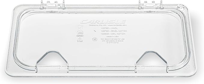 Carlisle FoodService Products StorPlus EZ Access Lid Cover for 1/3 Size Food Pans Double Notched 12.75 x 7 6 Count Clear
