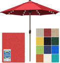 EliteShade USA 10-Year-Non-Fading 10Ft Market Umbrella with 80 LED Lights Patio Umbrella Outdoor Table Umbrella with Ventilation(Red)