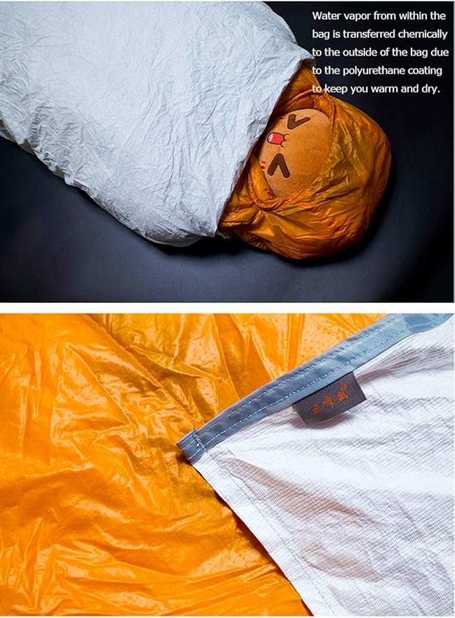 Sleeping Bag Liner 3F UL GEAR Tyvek Sleeping Bag Cover Liner Waterproof Bivy Bag Camping Bags Ventilate Moisture-Proof Warming Every Dirty Inner Liner BIVY Sack (B Type)