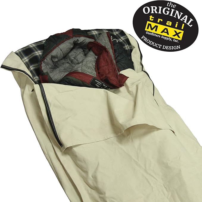 TrailMax Canvas Cavalry-Style Cowboy Bedroll Premium Lined Sleeping Bag Cover Durable 12oz Canvas Comfy Flannel Liner Winter Camping Sleeping Bed Roll Cowboy Bed Roll for Camping