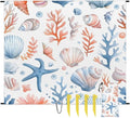 Waterproof Sandproof Beach Blanket 59''×68'' Blue &amp Orange Polyester Outdoor Picnic Blanket with 4 Stakes &amp Storage Bag for BeachCampingVacation Ocean Shell