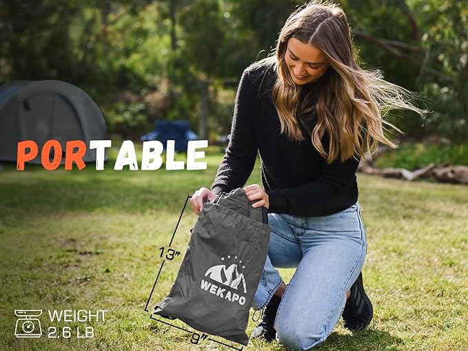 WEKAPO Inflatable Couch Air Lounger Chair - Camping &amp Beach Accessories Portable Blow up Sofa for Hiking Lawn Indoor/Outdoor Movies &amp Music Festivals. Lightweight and Easy to Set Up Air Ham