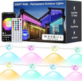200FT RGB Permanent Outdoor Lights Smart APP &amp Remote Control IP67 Waterproof for Eaves Patio Yard Party Villa 16 Million Colors &amp Scene Modes