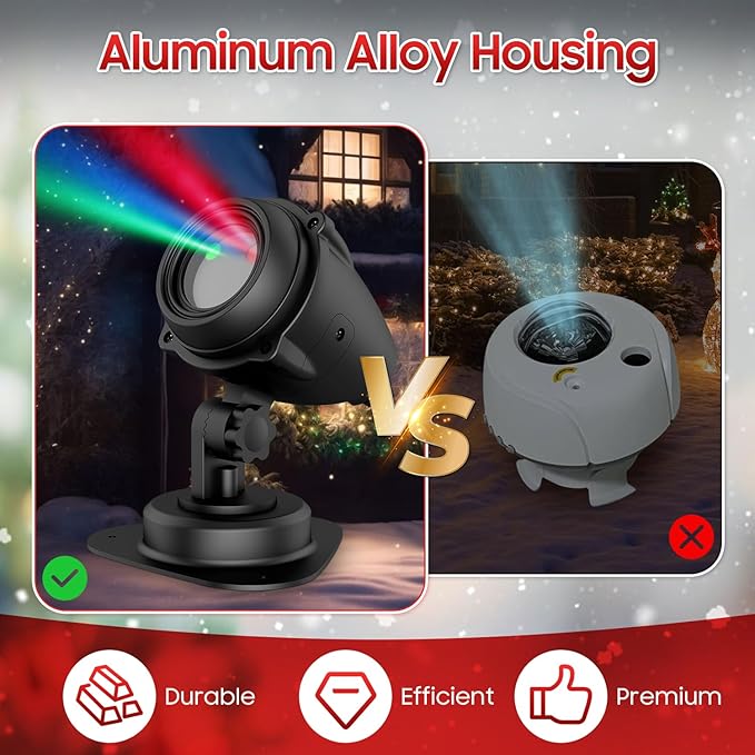 Christmas Projector Lights Outdoor RGB Red Green Blue Firefly Laser Light Projector IP65 Waterproof Holiday Landscape Lighting for Yard House Garden Moving Galaxy Star Show Christmas Decorations