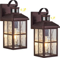 2 Pack Motion Sensor Porch Light Dusk to Dawn Outdoor Wall Light Bronze Exterior Lighting Fixtures Modern Outside Wall Mount Coach Lamp for House Garage Patio Front Door