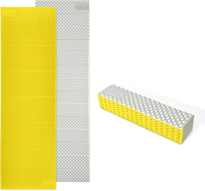 YIKI Closed Cell Foam Sleeping Pad for Camping 72.8x22 inch Ultralight Foldable Foam Sleeping Mat with Heat Reflective Layer Waterproof Backpacking Pad for Hiking Tent Outdoor Use