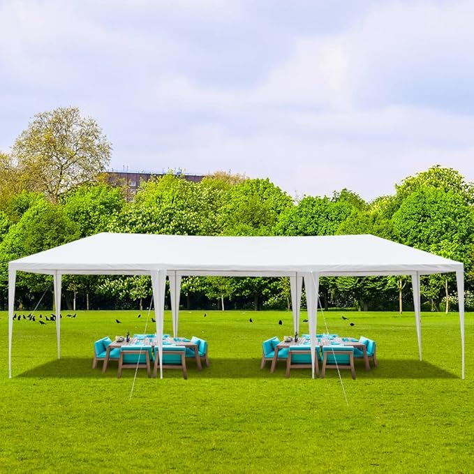 3 * 9m Non-Cloth PE Cloth Plastic Sprayed Iron Pipe Outdoor Party Tent White