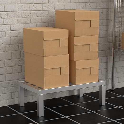 24'' x 14'' x 8'' Aluminum Welded NSF Certified Dunnage Rack - 1300 lb. Capacity for Restaurant Storage Warehouse Garage