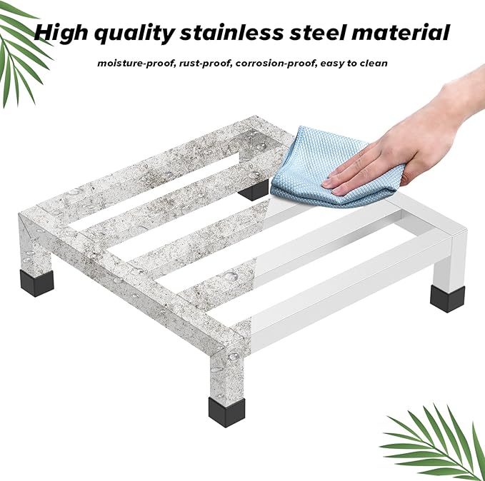 Dunnage Rack 13.8 L x13.8 W x4.09 H3 Pack Stainless Steel Dunnage Rack 1000+ Pound CapacityAssembly-Free Commercial Food Floor Stand for Storage in Restaurants Kitchens Shop Garages