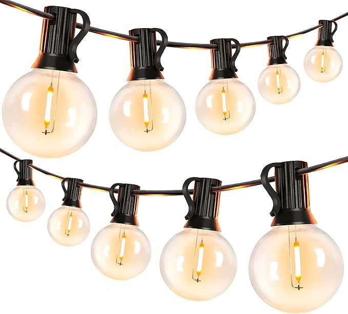 Newhouse Lighting PSTRINGLED50 Foot 50 Socket Indoor/Outdoor String 55 LED Globe G40 (5 Free Bulbs Included) Wedding Lights Decorations for Patios Porches Backyards Decks Bistros 50ft