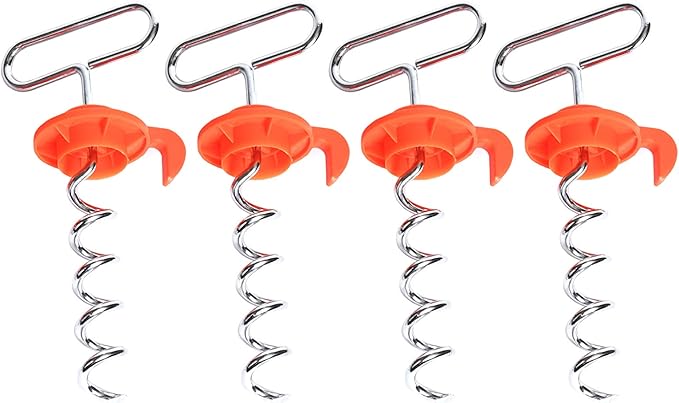 IntelliLeash EZ-Tent-Stayk (4 Pack): Secure Stakes for Tents Canopies &amp More - No Hammer Needed!