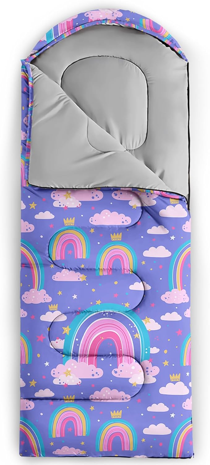 AILONEN Outer Space Astronaut Camping Sleeping BagsLightweight &amp Waterproof3 Season Warm &amp Cool WeatherCartoon Sleeping Bags for KidsBoys Girls TravellingOutdoors