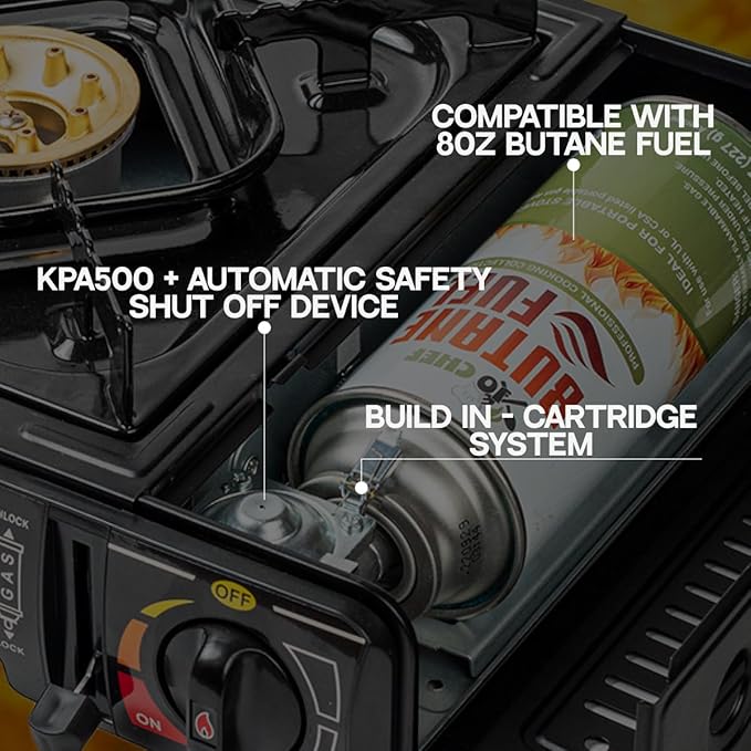 JoChef Butane Camping Stove - 9500 BTU Portable Gas Stove