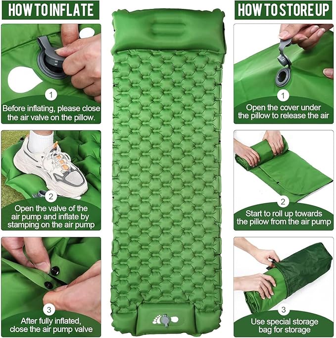 Camping mat for Camping and Hiking with Built-in Pump Comes with a Handbag Compact and Lightweight