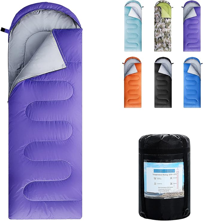 Sleeping Bags for AdultsKids &amp Girls-Warm &amp Cold Weather Lightweight Waterproof Sleeping Bag Backpack with Compact BagGreat for 3-4 Seasons HikingCamping and Outdoor