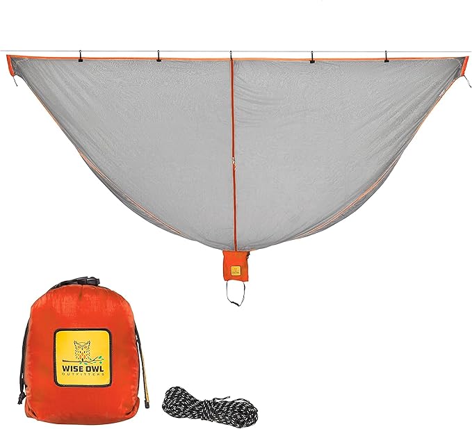 Wise Owl Outfitters Hammock Bug Net – Mosquito Net for Hammock Lightweight Bug Netting for Camping Hiking Backpacking Forest &amp Outdoor Use
