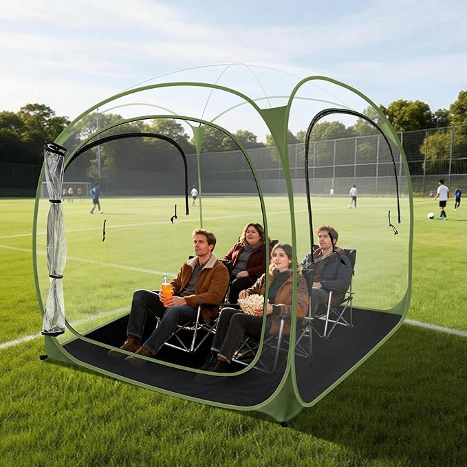ARCTICSEA Thickened PVC Sports Tent - All-Weather Shelter Pod for 2-6 Person Pop-Up Shelter Instant Setup Removable Top &amp Sealed Floor for Outdoor Events Soccer Rugby