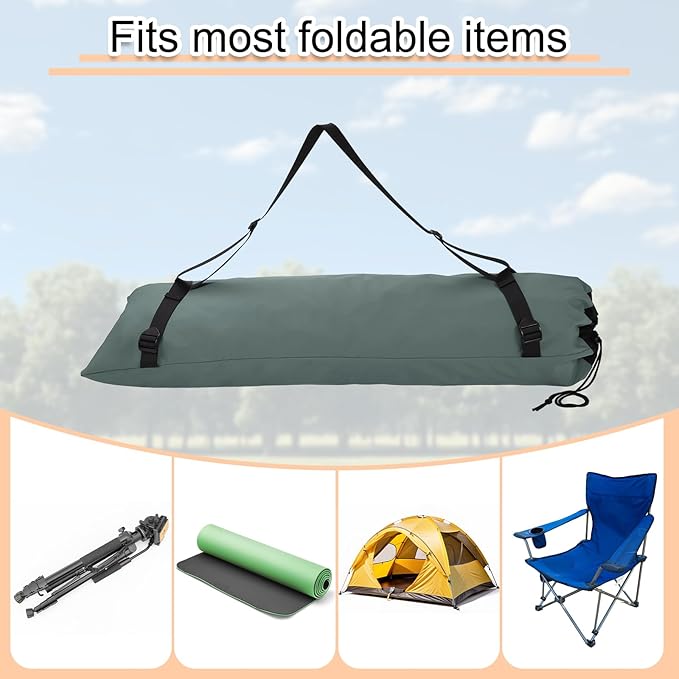 HARFINGTON Camping Chair Replacement Bag 48 Folding Chair Carry Bag Oxford Cloth Storage Tent Bag with Shoulder Strap for Travel Outdoor Camping Sports Gray