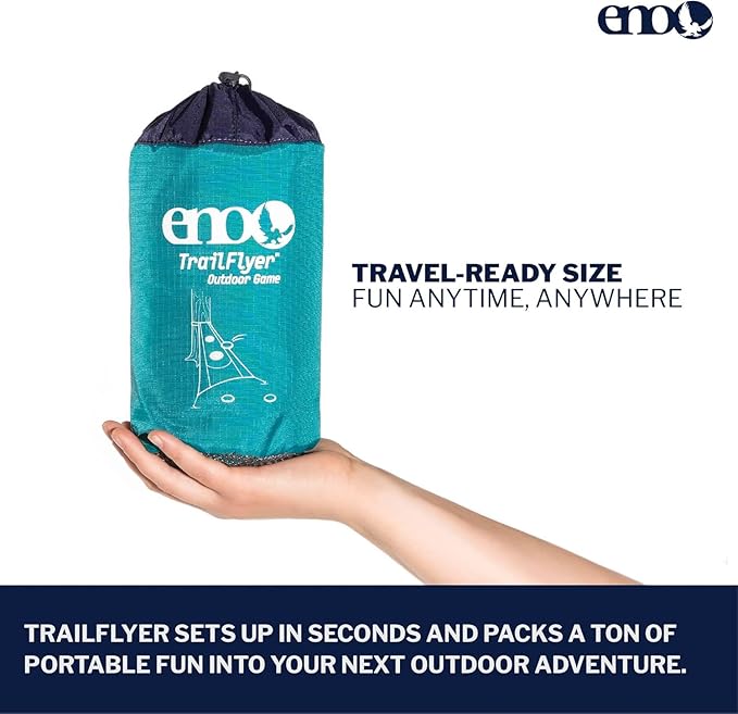 ENO - TrailFlyer Outdoor Game - Outdoor Accessories for Hiking Camping Beach and Festivals - Navy/Seafoam