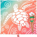 WEKAPO Beach Blanket Waterproof Sandproof Oversized Extra Large Sand Free Beach Mat with Stakes Storage Bag - Essentials for Outdoor Beach Picnic (Sea Turtle 11 X 9 FT (1~10 Person))