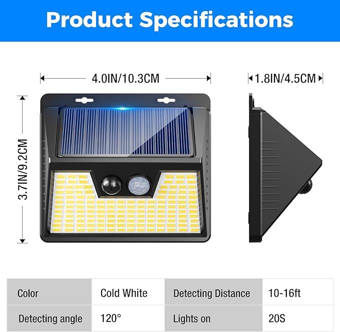 Peasur Solar Lights Outdoor Waterproof [12 Packs/140 LEDs] 3 Lighting Modes Solar Motion Sensor Light Outdoor Ultra Bright Security Lights Outdoor Solar Lights for Outside Fence Yard Patio Deck