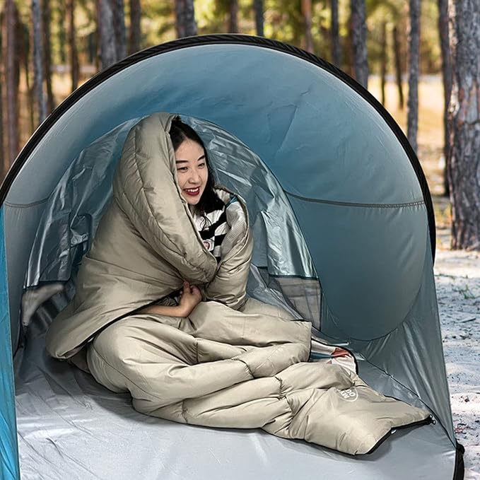 Outdoor Camping Sleeping for Adults Warm Sleeping with Hood Trapezoid Sleeping for Hiking Climbing 190T Polyester Pongee with Hollow Cotton