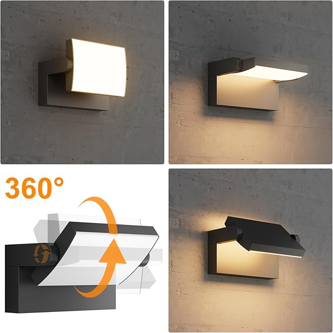 4 Packs Modern Outdoor Lights 40W Black LED Exterior Light Fixtures 3000K Outdoor Wall Sconces IP65 Waterproof Porch Lights for House