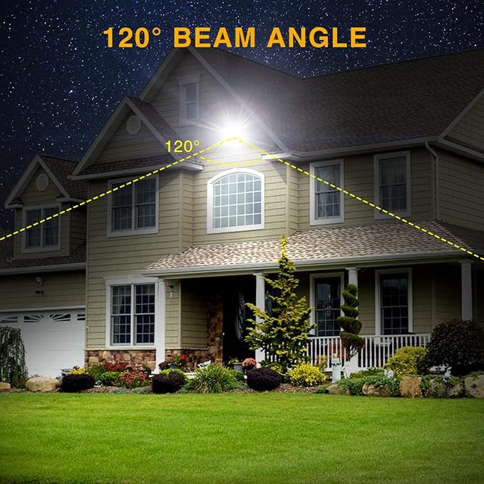 Onforu 120W LED Flood Light Outdoor 12000LM Security Lights IP66 Waterproof Outdoor LED Lights 6500K Daylight White Floodlight for Garage Yard Garden Stadium Playground Arena(2 Pack)