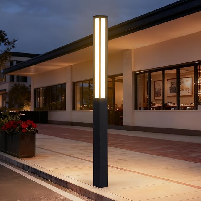 Path Light 92 Pathway Lights Wired Outdoor Modern Landscape LED Bollard Driveway Lighting IP65 Waterproof Aluminum High Voltage Floor Lamp for Walkway Lawn Patio Yard Garden Decoration