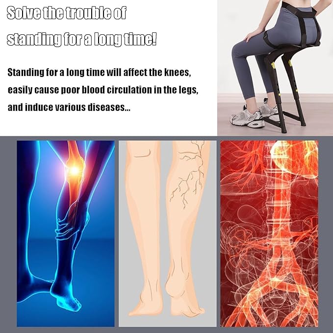 Invisible Chair Portable Folding Invisible Seat Lightweight Wearable Chairless Exoskeleton Chair 5 Gear Adjustable Bearing 150kg(Red)