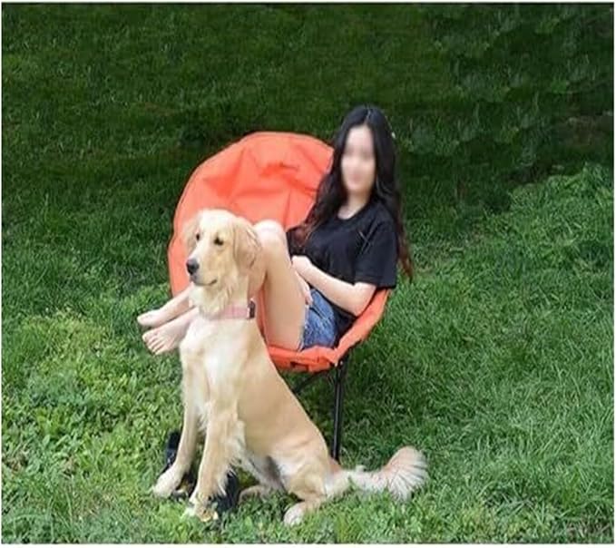 Folding ChairFishing Chair Moon Chair Portable Fishing and Camping Chair Folding Hiking Chair Recreational Chair Beach Chair(Red)