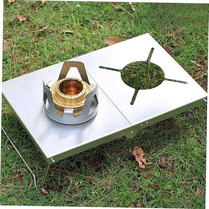 Totority 1set Portable Folding Camping Table Lightweight for Outdoor Cooking Picnics and Travel Compact Design Easy to Carry and Store Silver Sturdy