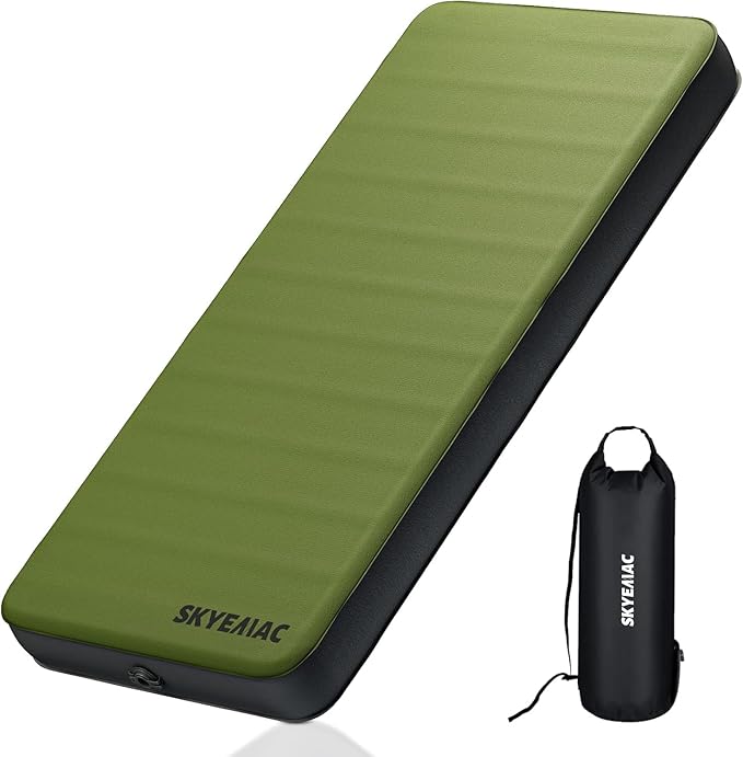 4 Thick Self Inflating Sleeping Pad with 13R Memory Foam 78 x 29 Camping Mattress with Pump Sack Portable Roll Up Bed Inflatable Outdoor Mat for Rooftop Tent Car Truck Van 4 Season