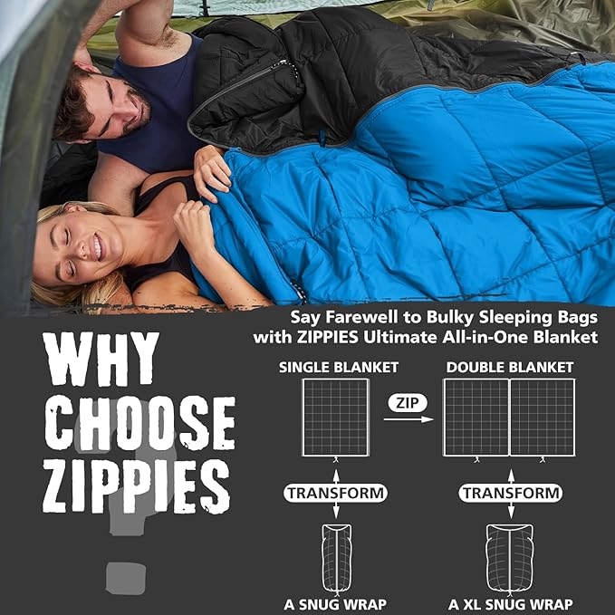 3M Thinsulate Insulation Puffy Camping Blanket for Cold Weather Queen Size Warm Camping Quilt with Zipper Waterproof Outdoor Sleeping Bag for Hammock Cozy &amp Versatile Gift for Men and Women