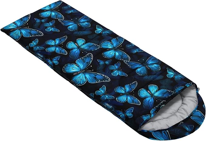HOSIMA Kids Cute Dog Sleeping BagDifferent Pet Dogs Pattern Cold Weather Gear for CampingAnimal Themed with Christmas Tree Print Waterproof Sleeping Bags for Outdoors Hiking.