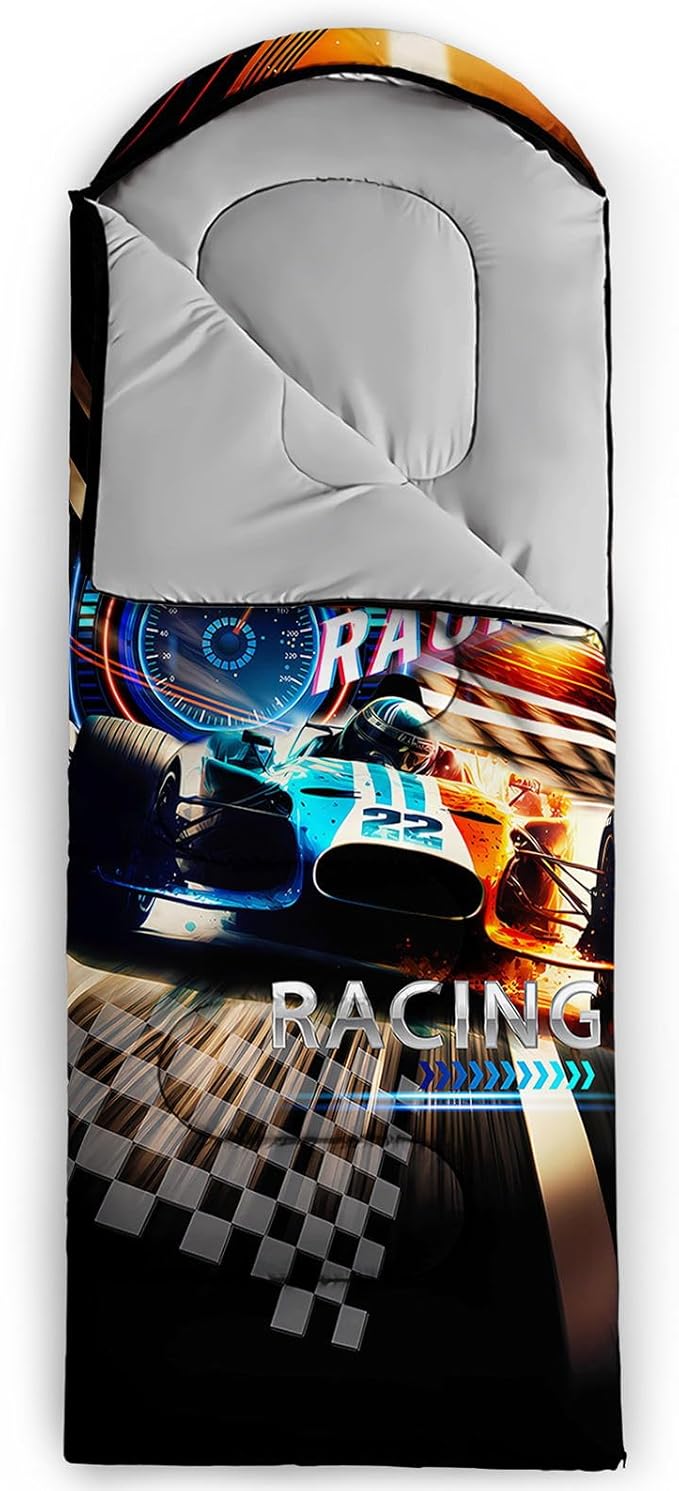 Kids Sleeping Bag for Boys GirlsBasketball Print-Lightweight Warm Portable Outdoor Indoor-Waterproof Cold Weather Resistant Sleeping Bag for Camping Hiking
