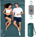 Double Camping Sleeping Pad with Electric Pump 3.15 Thick 2 Person Self Inflating Memory Foam Mattress Pad with Pillow Portable Sleeping Mat for Travel Car Tent- Dark Green Full Size