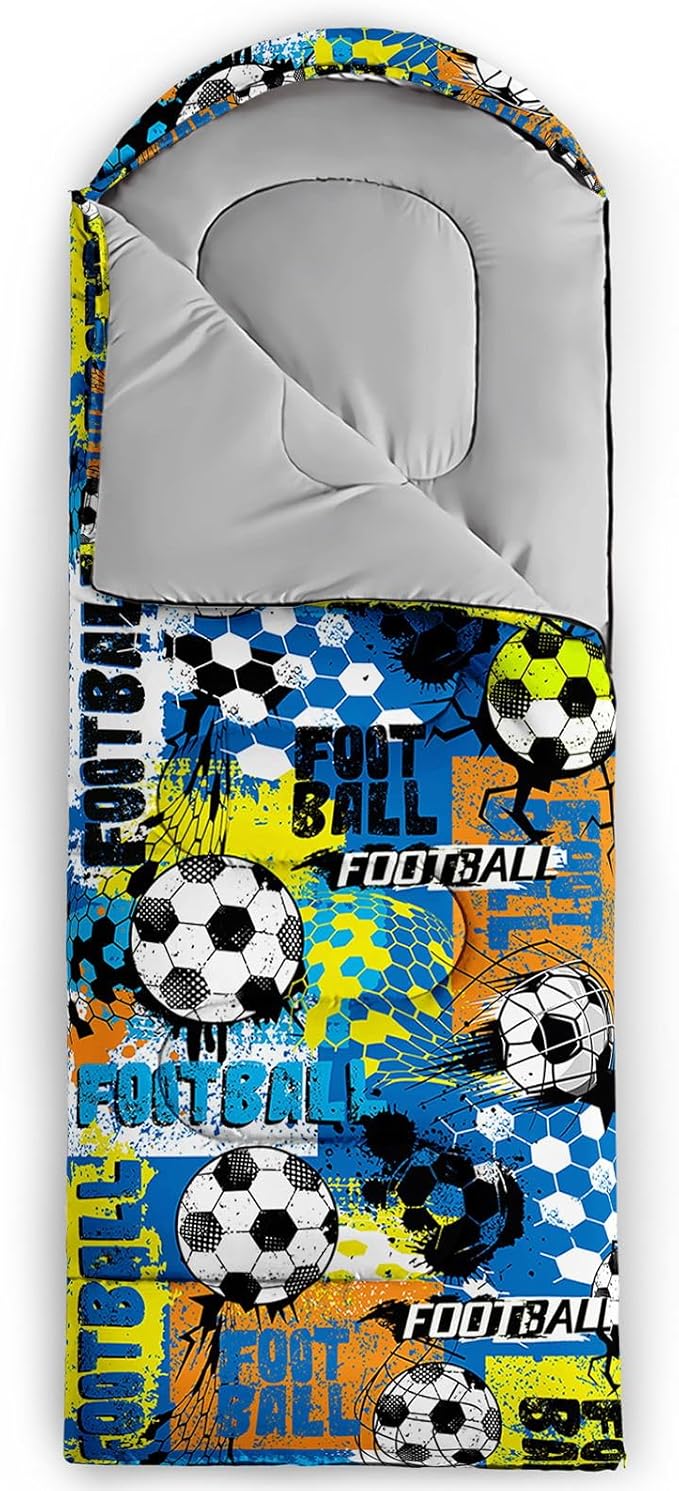 Kids Sleeping Bag for Boys GirlsWestern Cowboy Print-Lightweight Warm Portable Outdoor Indoor-Waterproof Cold Weather Resistant Sleeping Bag for Camping Hiking